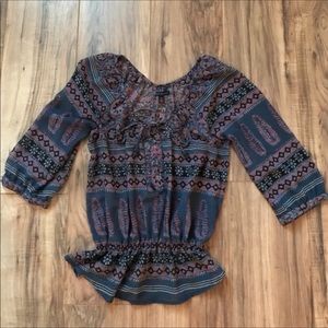 American Eagle bohemian 3/4 sleeve top